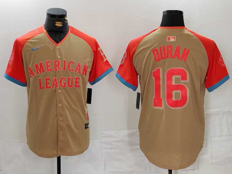 Men%27s Boston Red Sox #16 Jarren Duran Cream 2024 All Star Limited Stitched Jersey